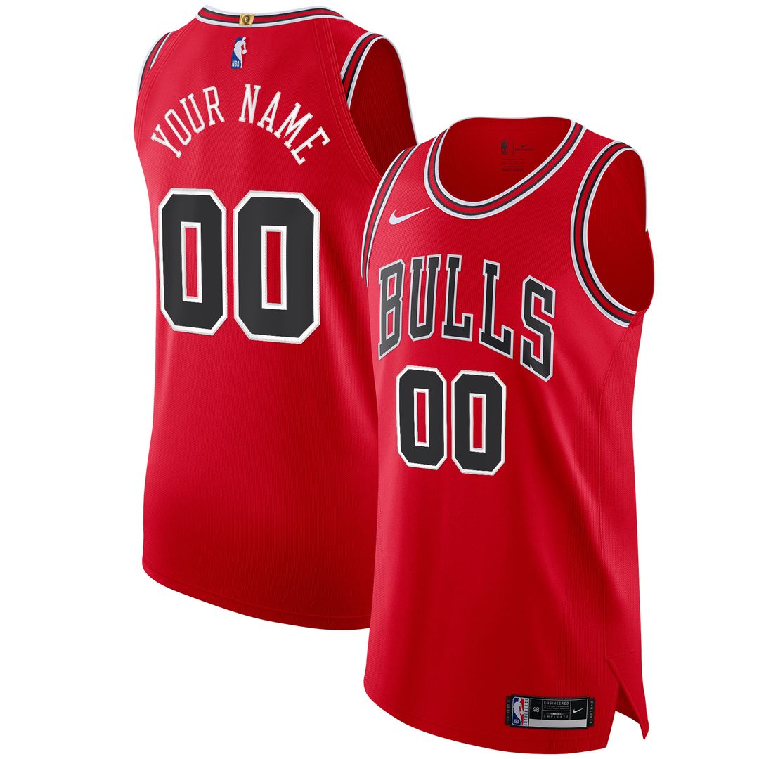 Chicago Bulls Nike Authentic Custom Jersey Red - Icon Edition Team Jersey Sports Fan Apparel