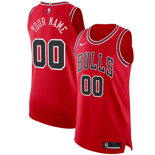 Chicago Bulls Nike Authentic Custom Jersey Red - Icon Edition Team Jersey Sports Fan Apparel