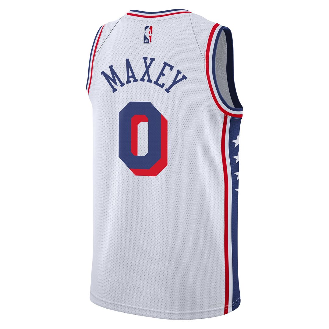 Philadelphia 76ers Tyrese Maxey Nike Youth Association Swingman Jersey - White Team Jersey Sports Fan Apparel