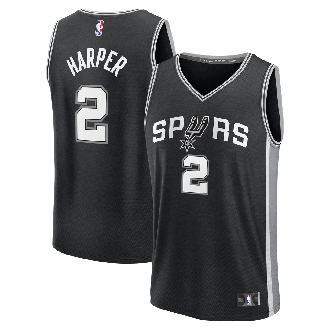 San Antonio Spurs Dylan Harper Fanatics Fast Break Jersey - Black - Icon Edition Team Jersey Sports Fan Apparel