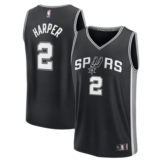 San Antonio Spurs Dylan Harper Fanatics Fast Break Jersey - Black - Icon Edition Team Jersey Sports Fan Apparel