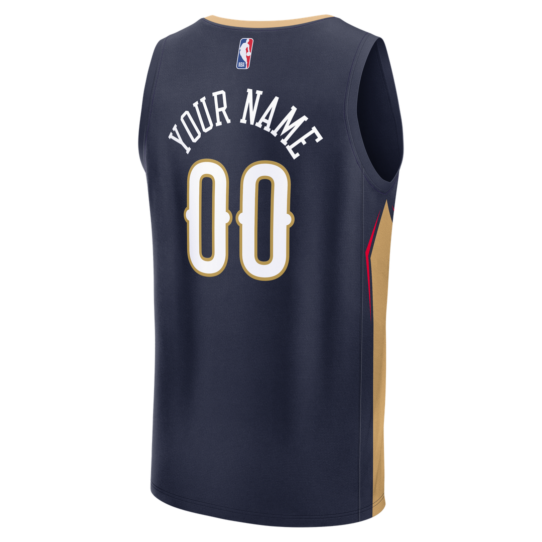 New Orleans Pelicans Fanatics Fast Break Custom Jersey - Icon Edition - Navy Team Jersey Sports Fan Apparel