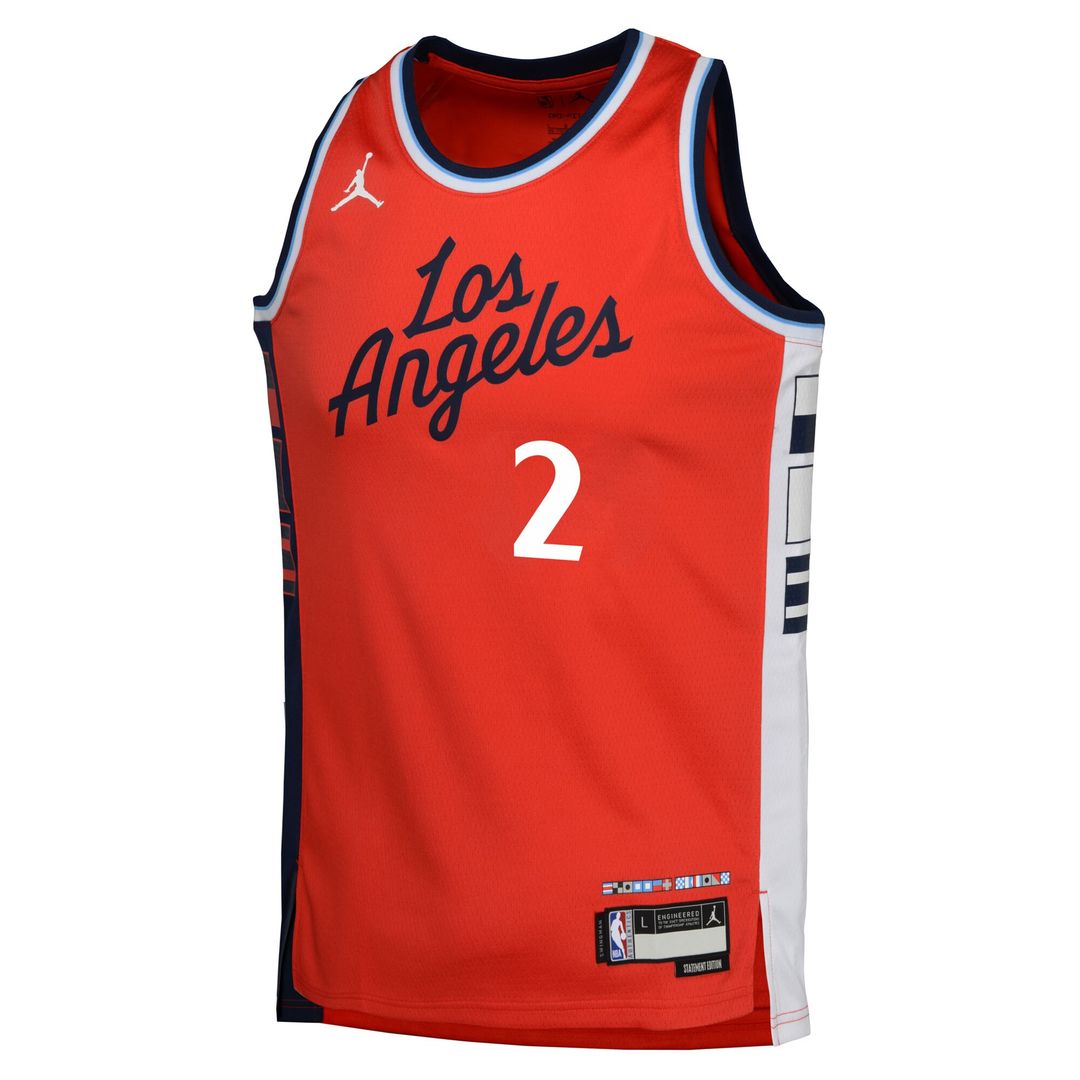 LA Clippers Kawhi Leonard Jordan Brand Youth Swingman Jersey - Statement Edition - Red Team Jersey Sports Fan Apparel