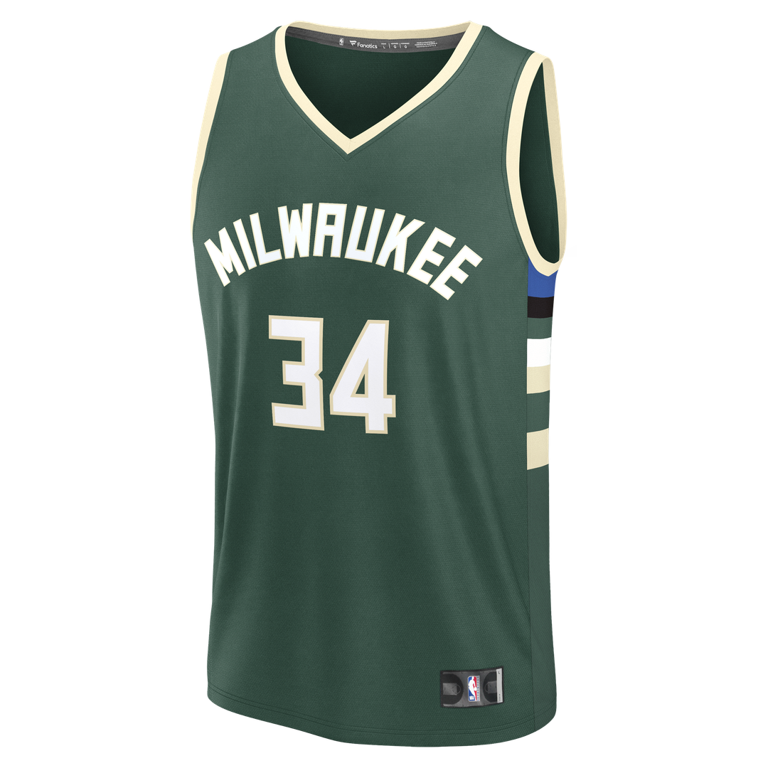 Milwaukee Bucks Giannis Antetokounmpo Fanatics Fast Break Replica Player Jersey - Icon Edition - Hunter Green Team Jersey Sports Fan Apparel