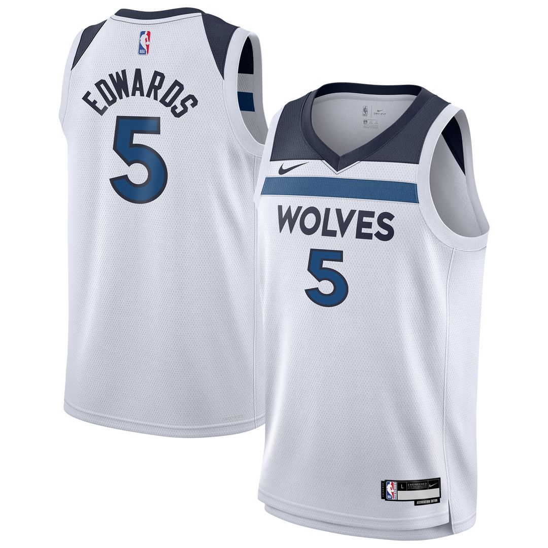 Minnesota Timberwolves Anthony Edwards Nike Youth Swingman Jersey - Association Edition - White Team Jersey Sports Fan Apparel