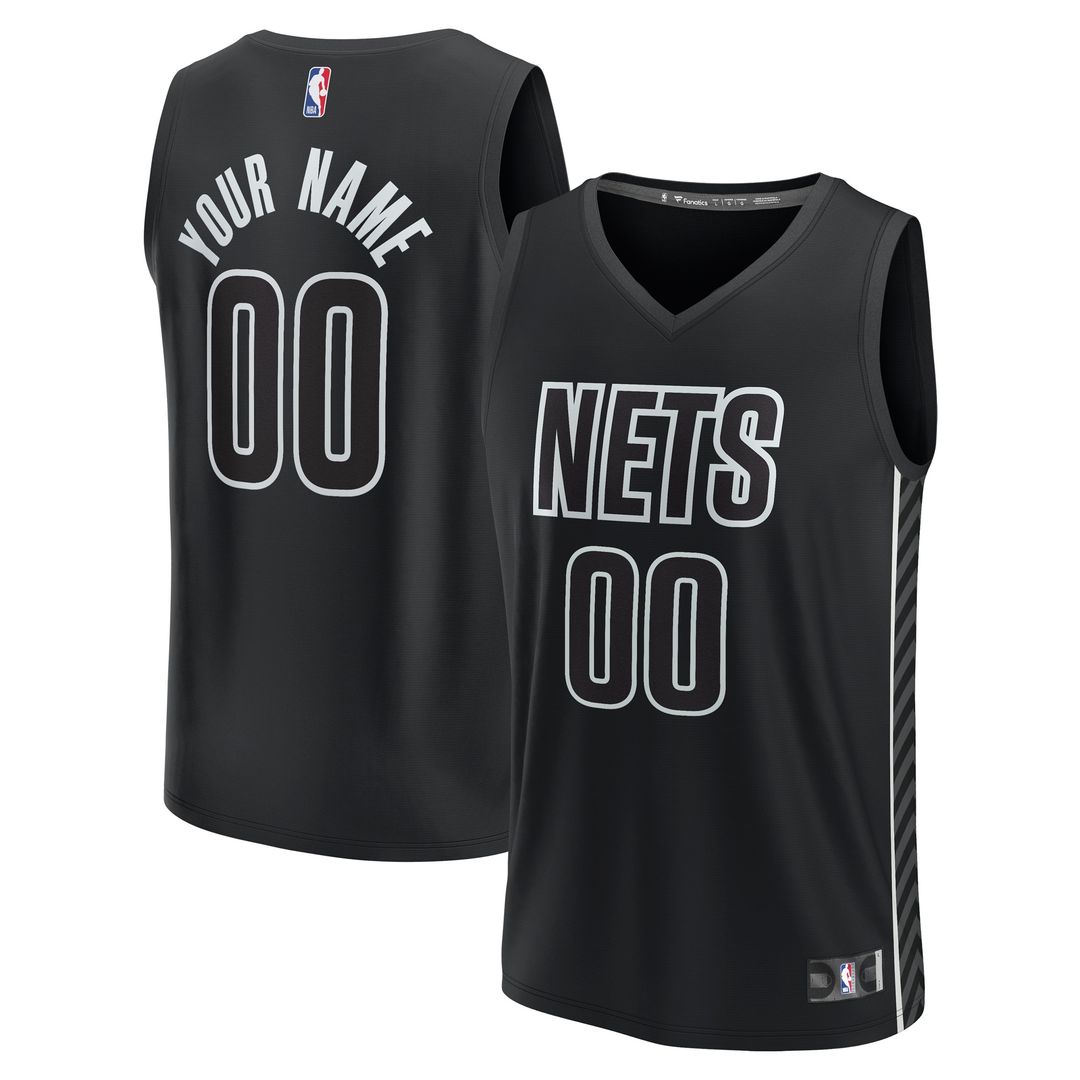 Brooklyn Nets Fanatics Custom Fast Break Jersey - Statement Edition - Black Team Jersey Sports Fan Apparel