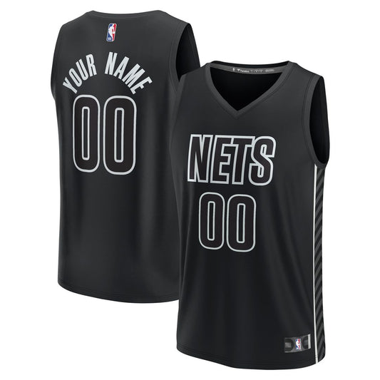Brooklyn Nets Fanatics Custom Fast Break Jersey - Statement Edition - Black Team Jersey Sports Fan Apparel