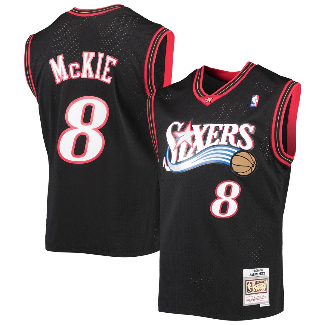 Philadelphia 76ers Aaron McKie Mitchell & Ness Hardwood Classics Swingman Jersey - Black Team Jersey Sports Fan Apparel