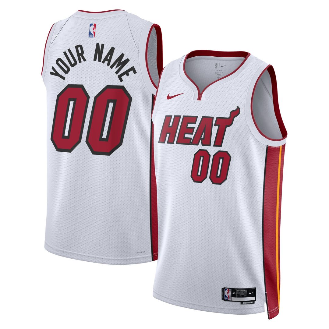 Miami Heat Nike Unisex Swingman Custom Jersey White - Association Edition Team Jersey Sports Fan Apparel