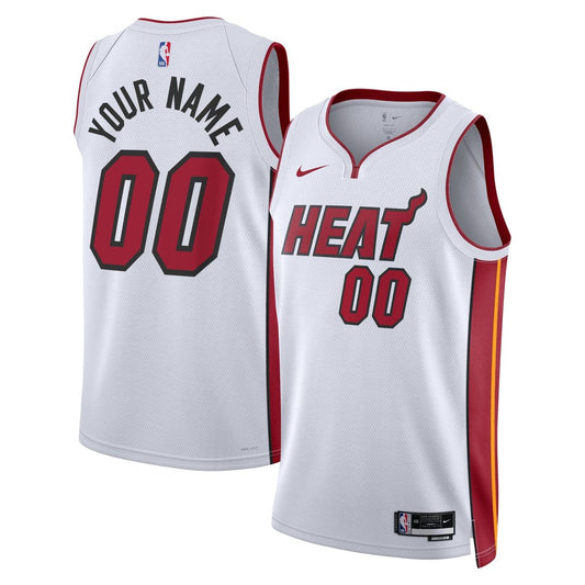 Miami Heat Nike Unisex Swingman Custom Jersey White - Association Edition Team Jersey Sports Fan Apparel