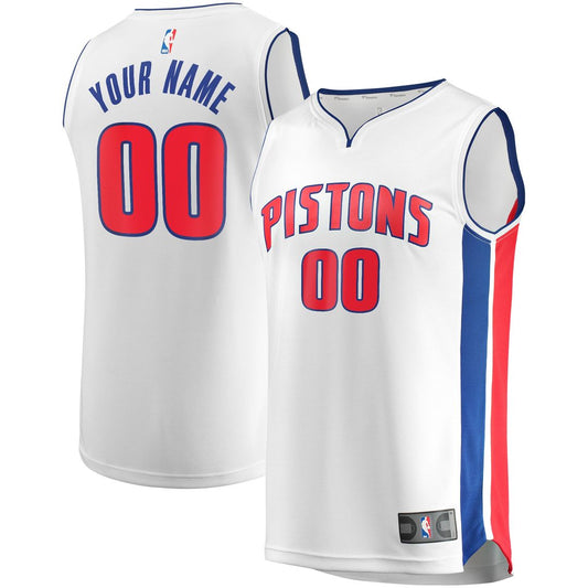 Detroit Pistons Fanatics Fast Break Custom Replica Jersey White - Association Edition Team Jersey Sports Fan Apparel