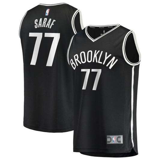 Brooklyn Nets Ben Saraf Fanatics Fast Break Replica Jersey - Black - Icon Edition Team Jersey Sports Fan Apparel