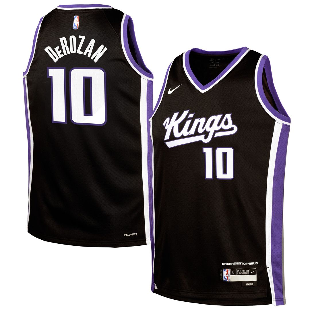 Sacramento Kings DeMar DeRozan Nike Youth Swingman Jersey - Icon Edition - Black Team Jersey Sports Fan Apparel
