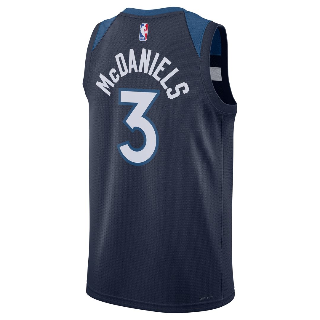 Minnesota Timberwolves Jaden McDaniels Nike Unisex Swingman Player Jersey - Icon Edition - Navy Team Jersey Sports Fan Apparel