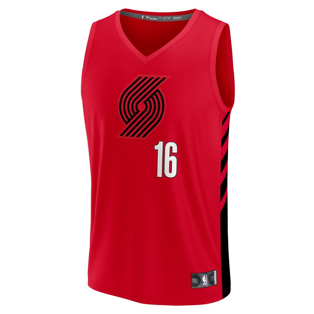 Portland Trail Blazers Yang Hansen Fanatics Fast Break Replica Jersey - Red - Statement Edition Team Jersey Sports Fan Apparel