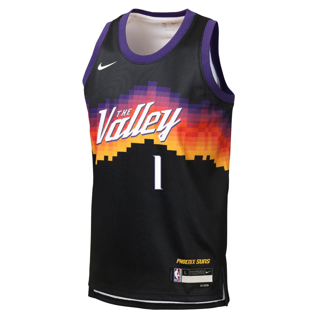 Phoenix Suns Devin Booker Nike Youth 2025/26 City Edition Swingman Jersey - Black Team Jersey Sports Fan Apparel