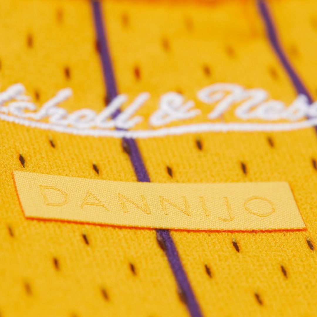 Los Angeles Lakers Magic Johnson Mitchell & Ness x DANNIJO Women's Fashion Cropped Basketball Jersey - Yellow Team Jersey Sports Fan Apparel