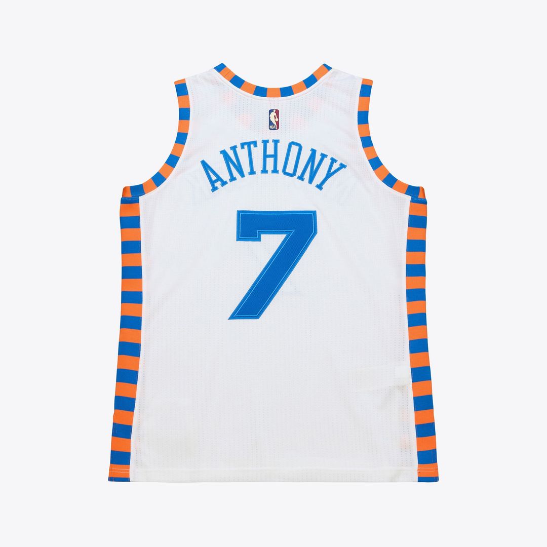 New York Knicks Carmelo Anthony Mitchell & Ness 2015 - 16 Hardwood Classics Authentic Jersey - White Team Jersey Sports Fan Apparel