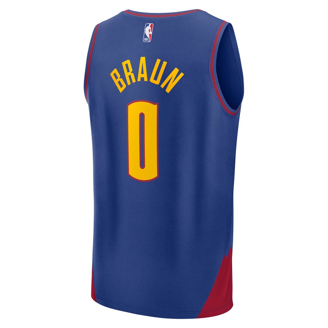 Denver Nuggets Christian Braun Fanatics Fast Break Replica Player Jersey - Statement Edition - Blue Team Jersey Sports Fan Apparel