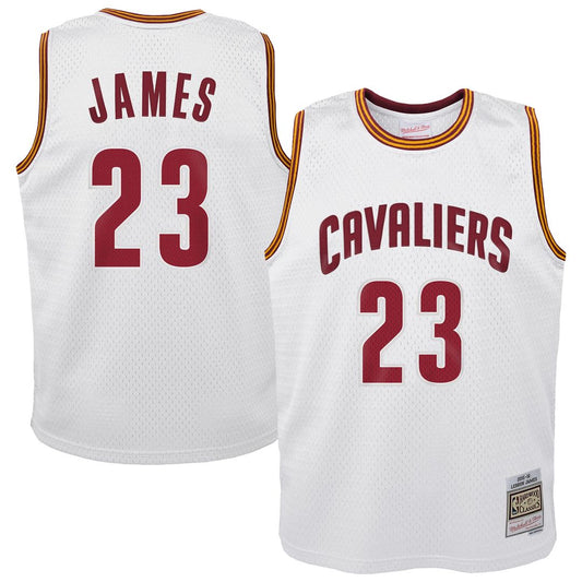 Cleveland Cavaliers LeBron James Mitchell & Ness Youth 2015 - 16 Hardwood Classics Swingman Throwback Home Jersey - White Team Jersey Sports Fan Appar