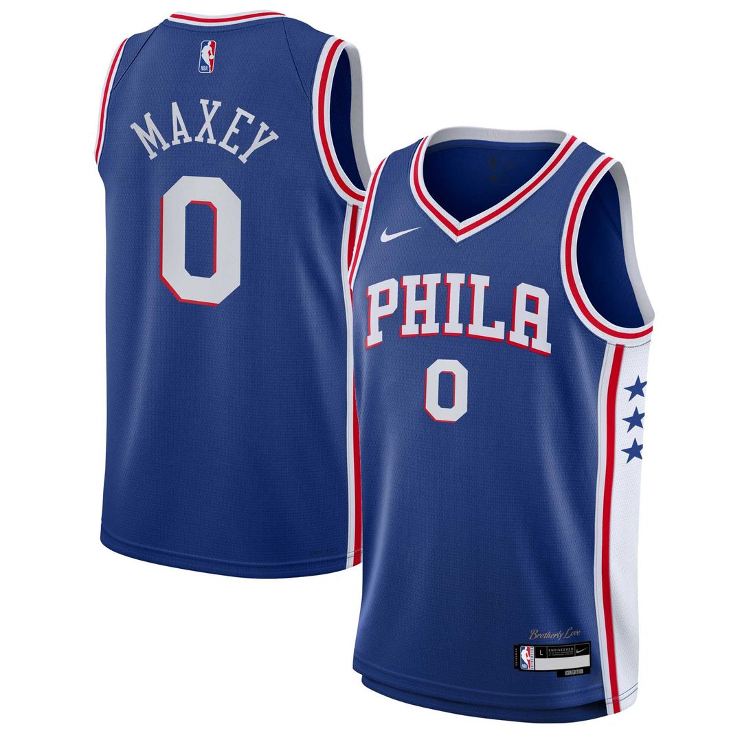 Philadelphia 76ers Tyrese Maxey Nike Youth Swingman Jersey - Icon Edition - Royal Team Jersey Sports Fan Apparel