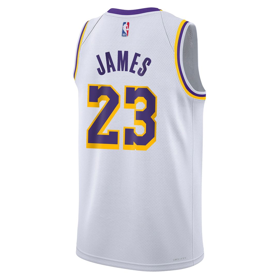 Los Angeles Lakers LeBron James Nike Youth Swingman Jersey - Association Edition - White Team Jersey Sports Fan Apparel