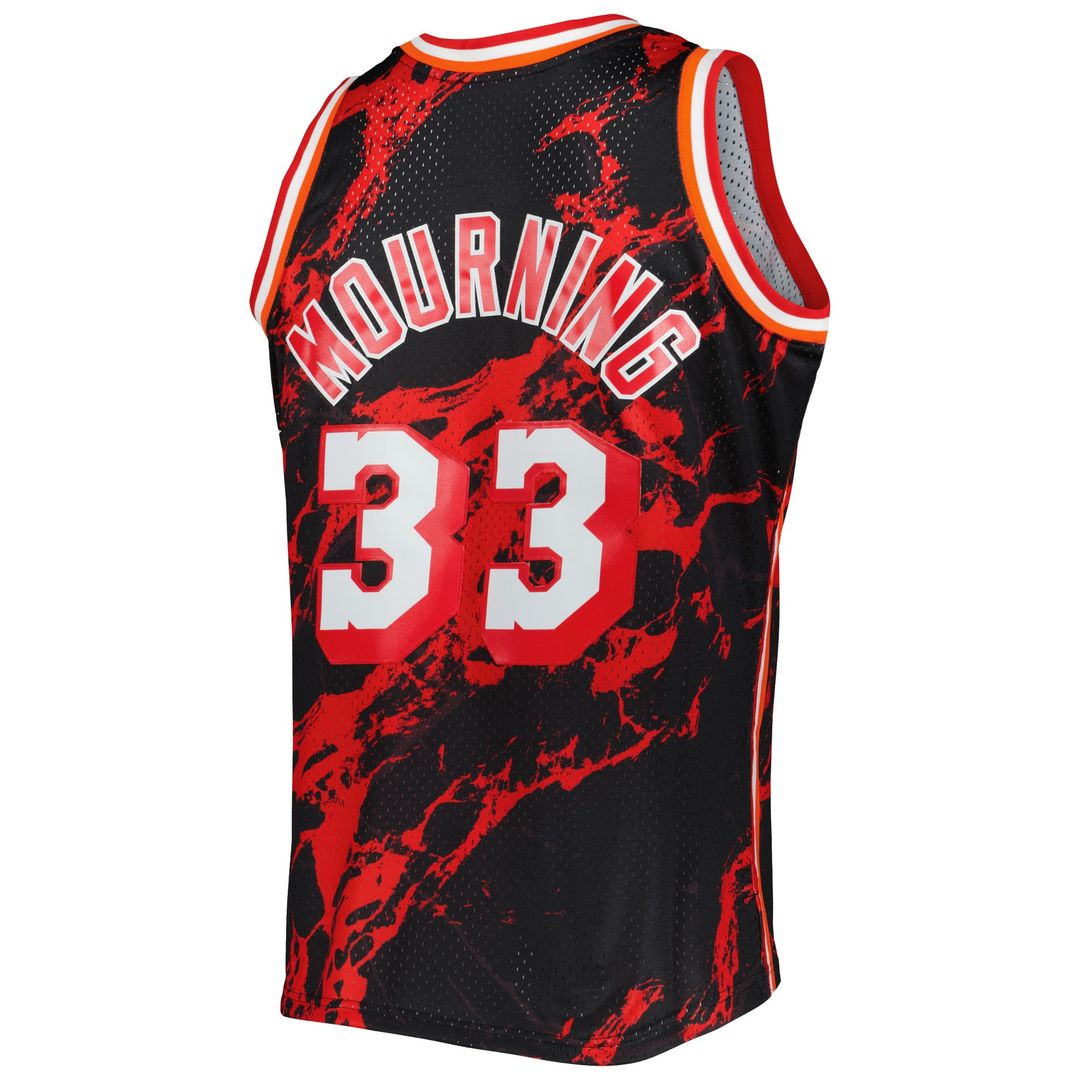 Miami Heat Alonzo Mourning Mitchell & Ness 1996/97 Hardwood Classics Marble Swingman Jersey - Black Team Jersey Sports Fan Apparel