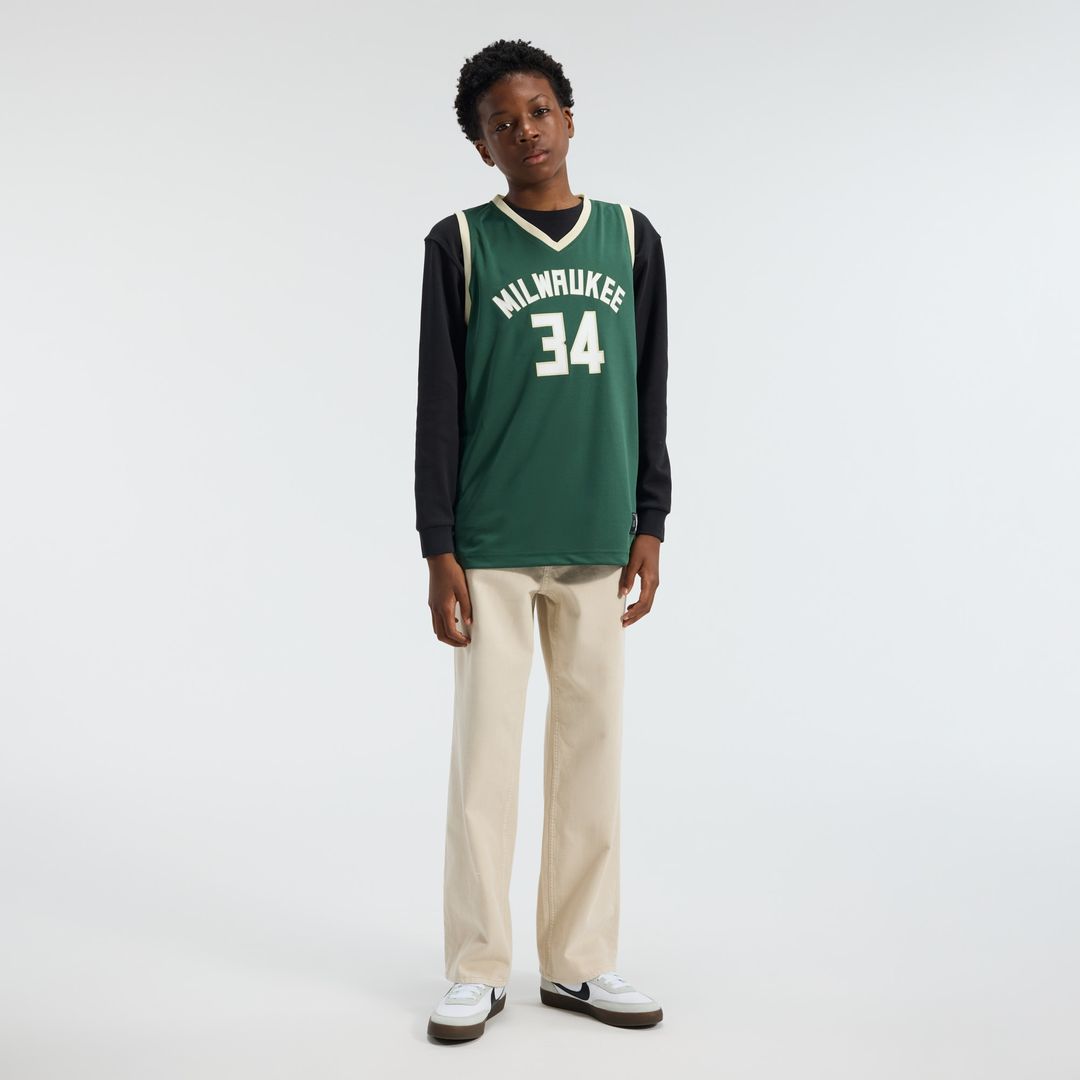 Milwaukee Bucks Giannis Antetokounmpo Fanatics Youth Fast Break Replica Player Jersey - Icon Edition - Hunter Green Team Jersey Sports Fan Apparel