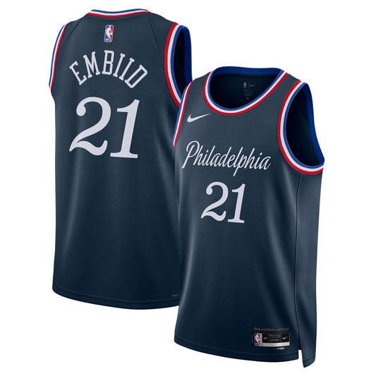 Philadelphia 76ers Joel Embiid Nike Unisex 2025/26 Swingman Jersey - Navy - City Edition Team Jersey Sports Fan Apparel