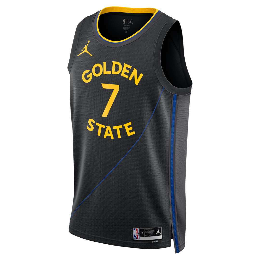 Golden State Warriors Kristaps Porziņģis Jordan Brand Unisex Swingman Jersey - Statement Edition - Black Team Jersey Sports Fan Apparel