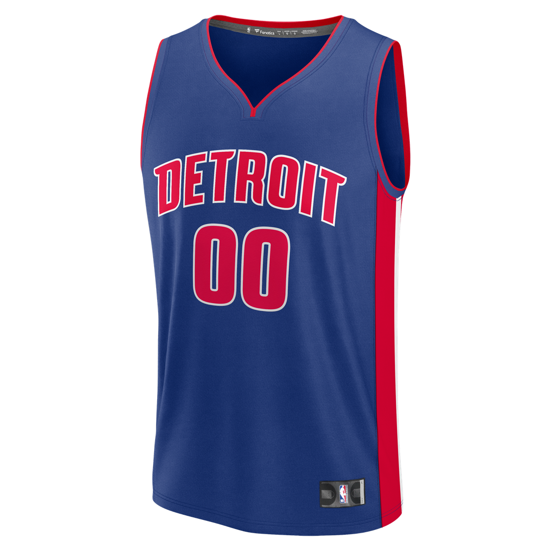 Detroit Pistons Fanatics Youth Fast Break Custom Jersey - Icon Edition - Blue Team Jersey Sports Fan Apparel