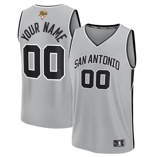 San Antonio Spurs Fanatics Youth 2026 NBA Finals Fast Break Custom Jersey - Statement Edition - Silver Team Jersey Sports Fan Apparel
