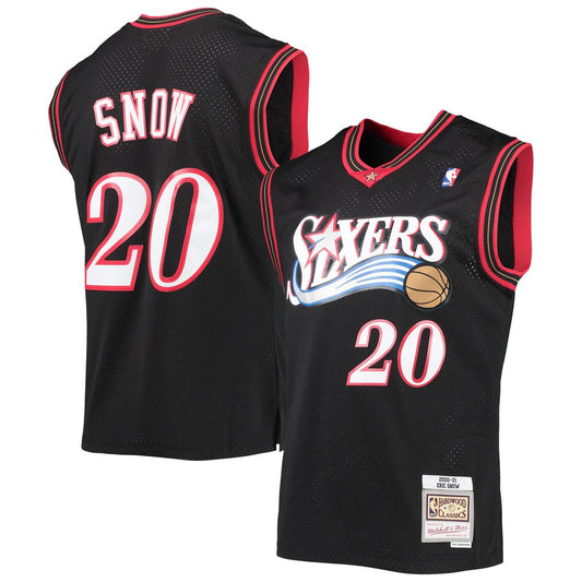 Philadelphia 76ers Eric Snow Mitchell & Ness 2000/01 Hardwood Classics Swingman Jersey - Black Team Jersey Sports Fan Apparel