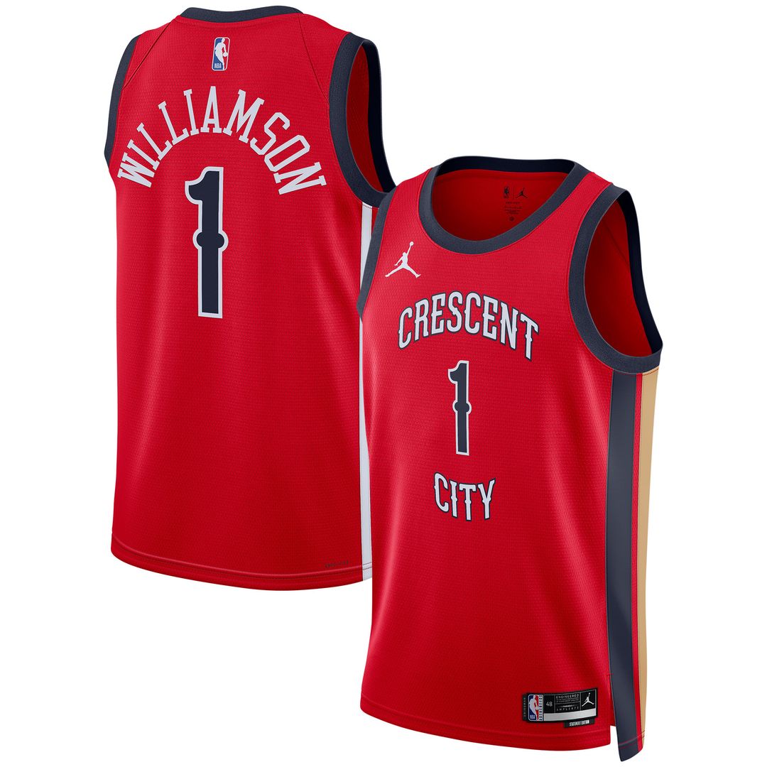 New Orleans Pelicans Zion Williamson Jordan Brand Unisex Swingman Jersey - Statement Edition - Red Team Jersey Sports Fan Apparel