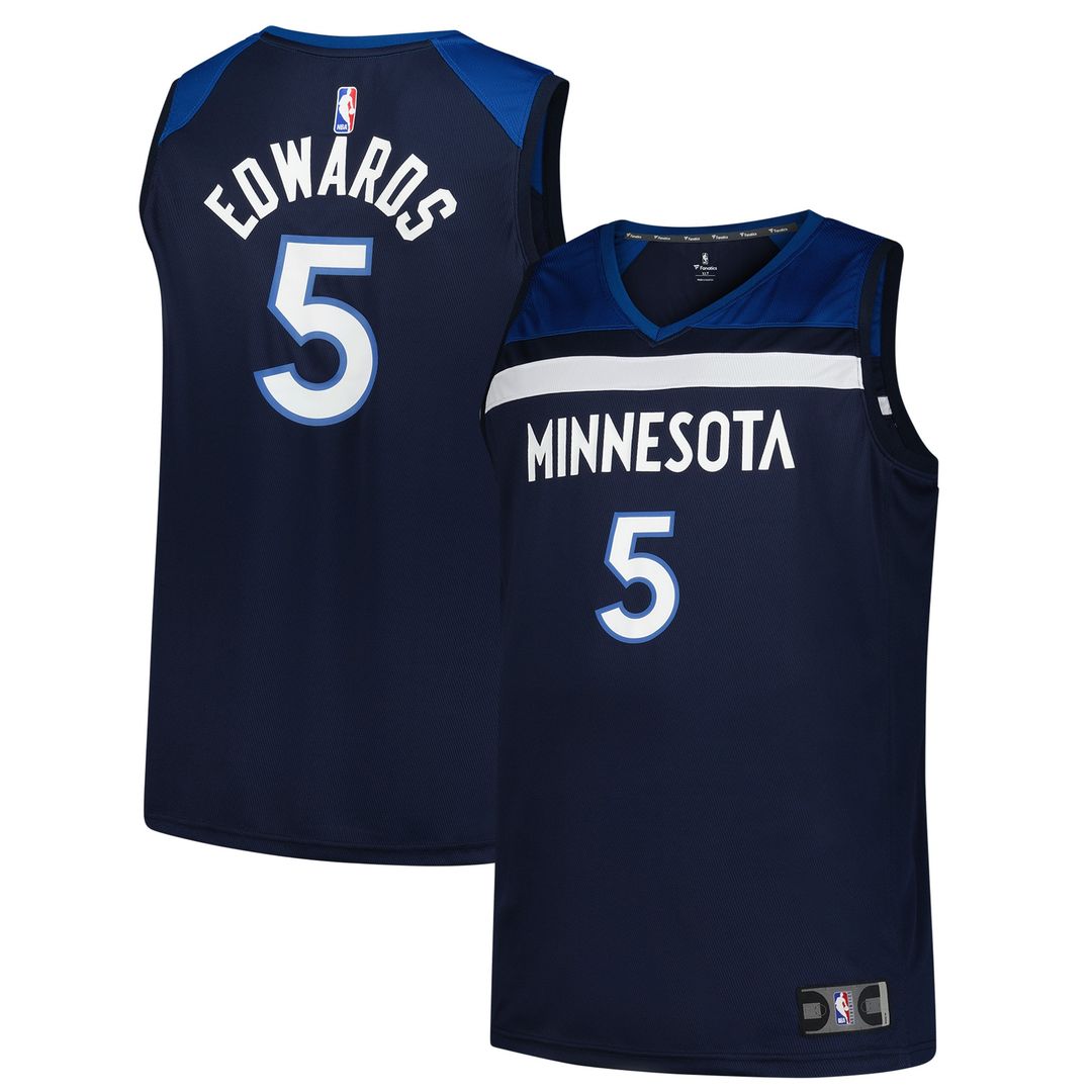 Minnesota Timberwolves Anthony Edwards Fanatics Big & Tall Fast Break Jersey - Icon Edition - Navy Team Jersey Sports Fan Apparel