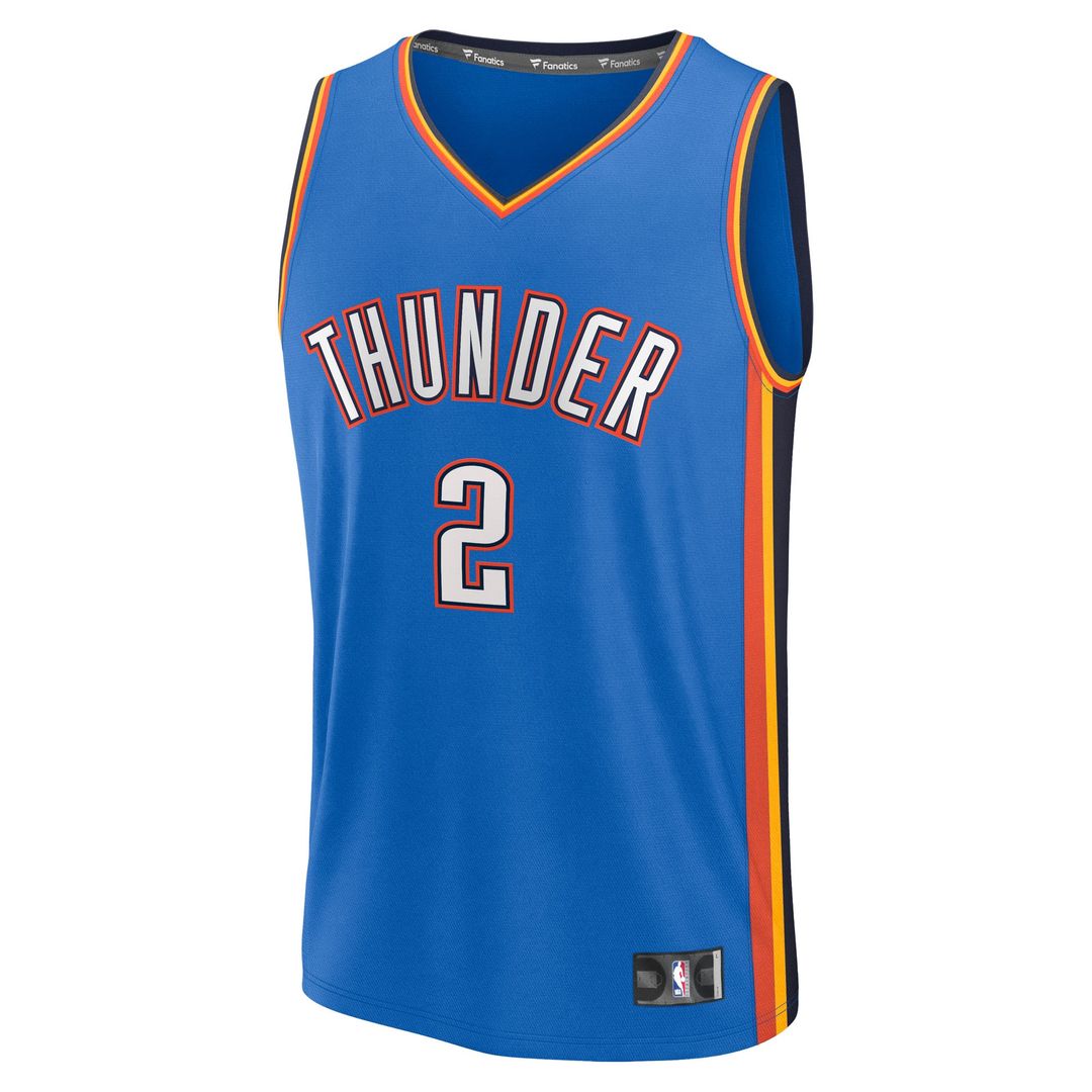 Oklahoma City Thunder Shai Gilgeous - Alexander Fanatics Youth Fast Break Replica Player Jersey - Icon Edition - Blue Team Jersey Sports Fan Apparel
