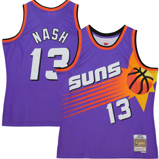Phoenix Suns Steve Nash Mitchell & Ness Hardwood Classics 1996/97 Tropical Swingman Jersey - Purple Team Jersey Sports Fan Apparel
