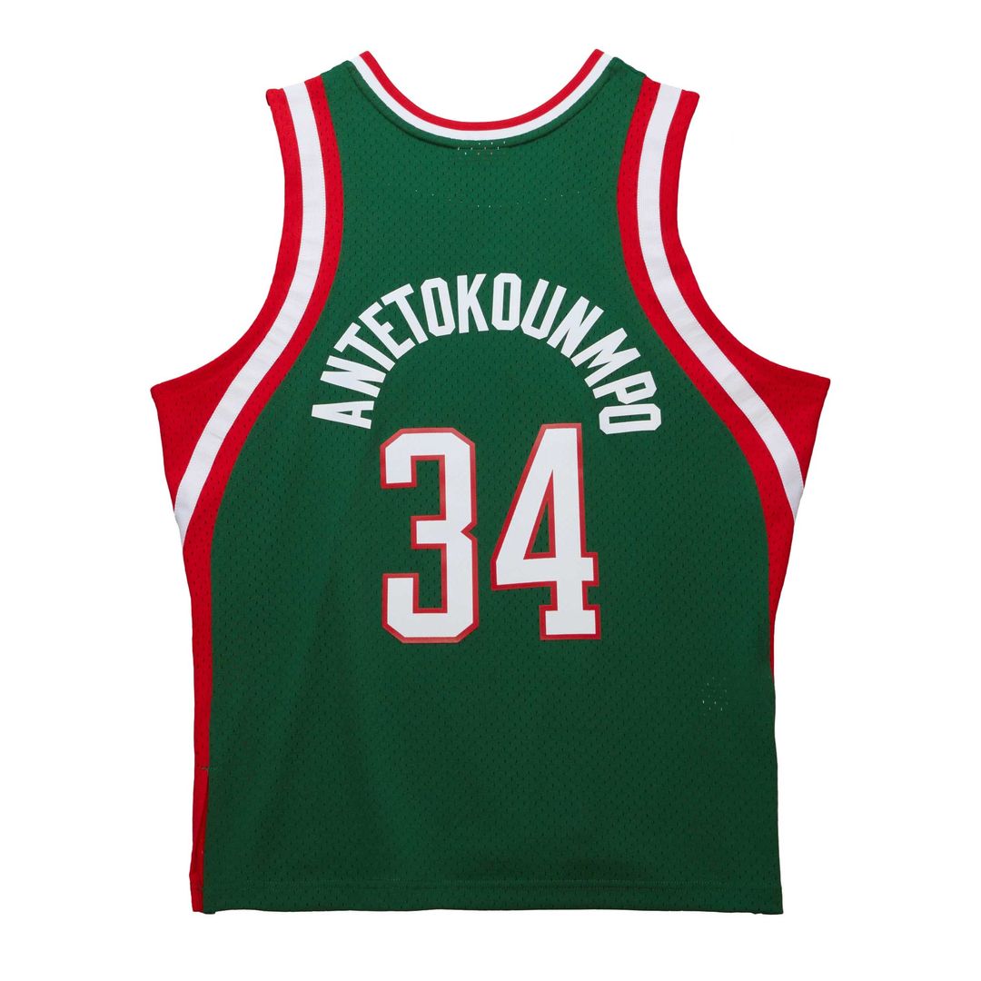 Milwaukee Bucks Giannis Antetokounmpo Mitchell & Ness 2013/14 Hardwood Classics Swingman Jersey - Hunter Green Team Jersey Sports Fan Apparel