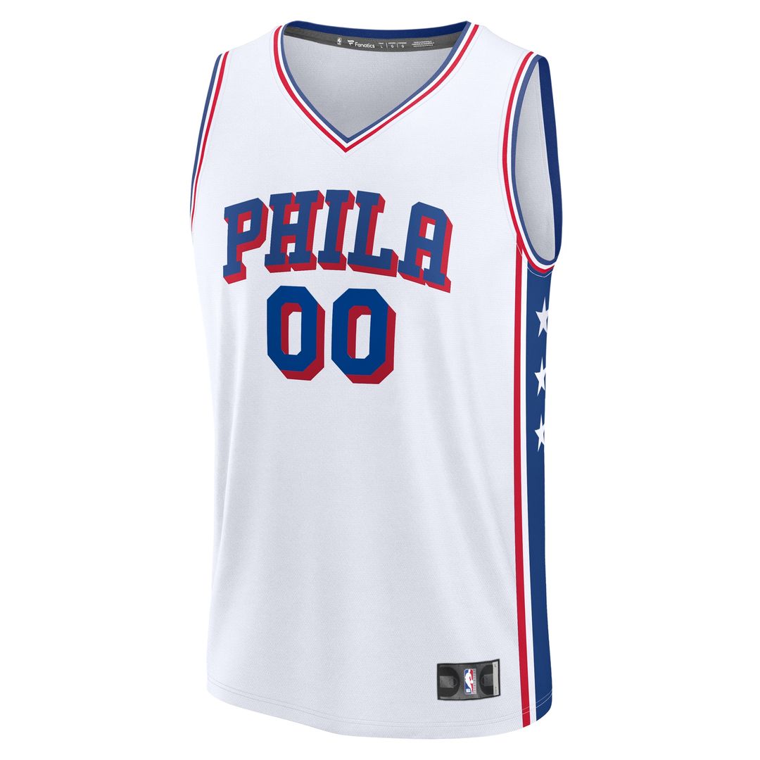 Philadelphia 76ers Fanatics Youth Fast Break Custom Replica Jersey - White - Association Edition Team Jersey Sports Fan Apparel