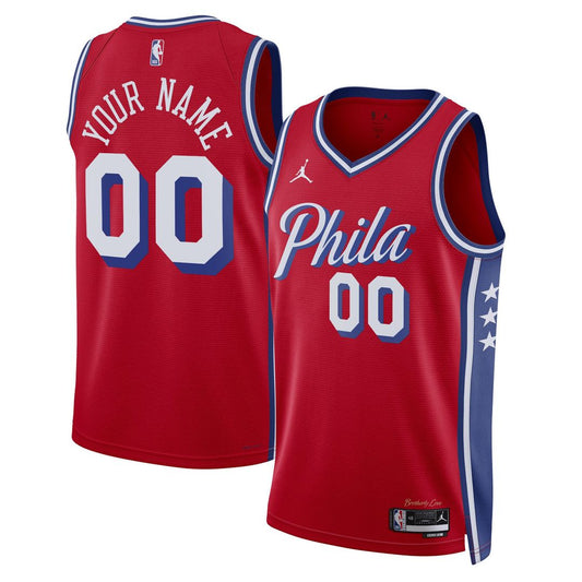 Philadelphia 76ers Jordan Brand Unisex 2022/23 Swingman Custom Jersey - Statement Edition - Red Team Jersey Sports Fan Apparel