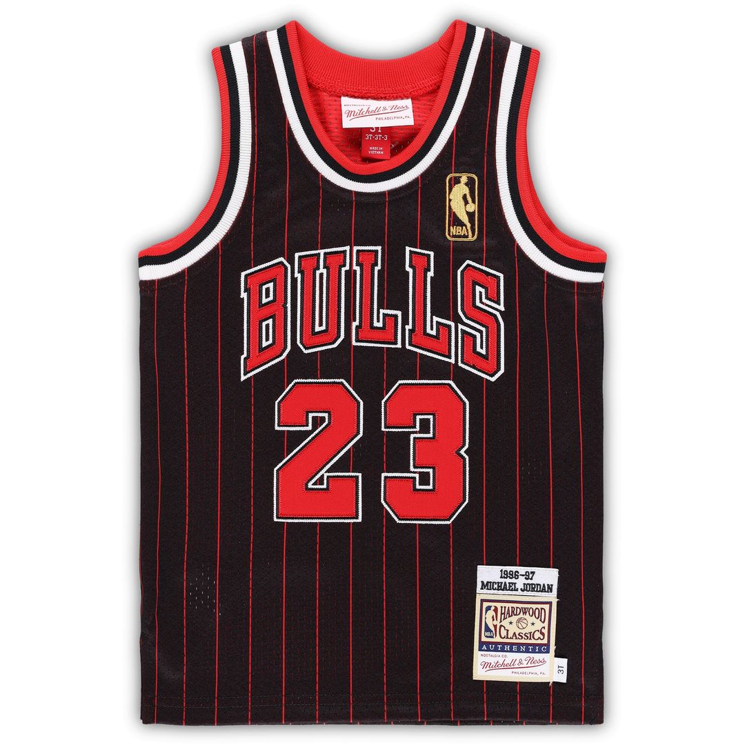 Chicago Bulls Michael Jordan Mitchell & Ness Toddler 1996/97 Hardwood Classics Authentic Jersey - Black Team Jersey Sports Fan Apparel