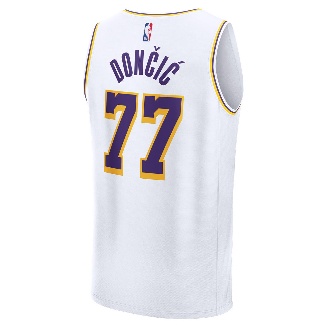 Los Angeles Lakers Luka Dončić Fanatics Youth Fast Break Replica Jersey - White - Association Edition Team Jersey Sports Fan Apparel