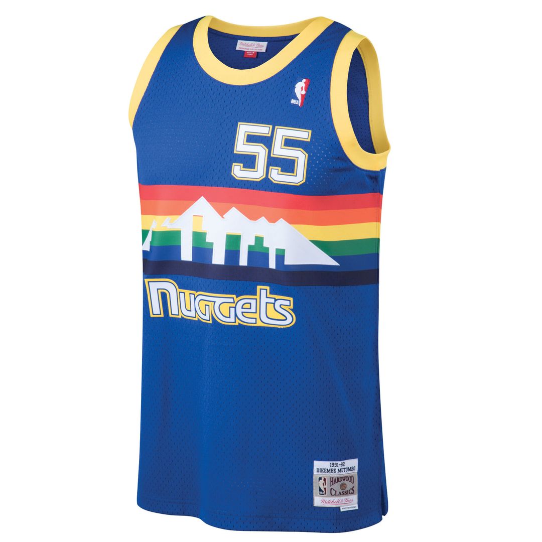 Denver Nuggets Dikembe Mutombo Mitchell & Ness 1991/92 Hardwood Classics Swingman Jersey - Blue Team Jersey Sports Fan Apparel