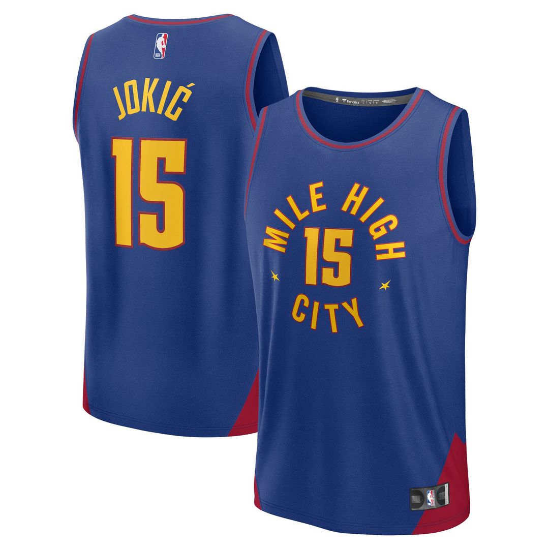 Denver Nuggets Nikola Jokic Fanatics Youth Fast Break Replica Player Jersey - Statement Edition - Blue Team Jersey Sports Fan Apparel