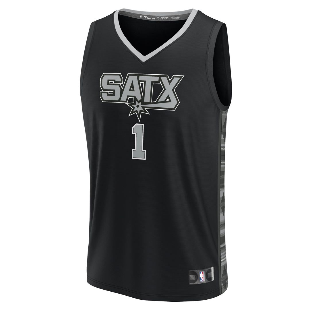 San Antonio Spurs Victor Wembanyama Fanatics Fast Break Replica Player Jersey - Statement Edition - Black Team Jersey Sports Fan Apparel