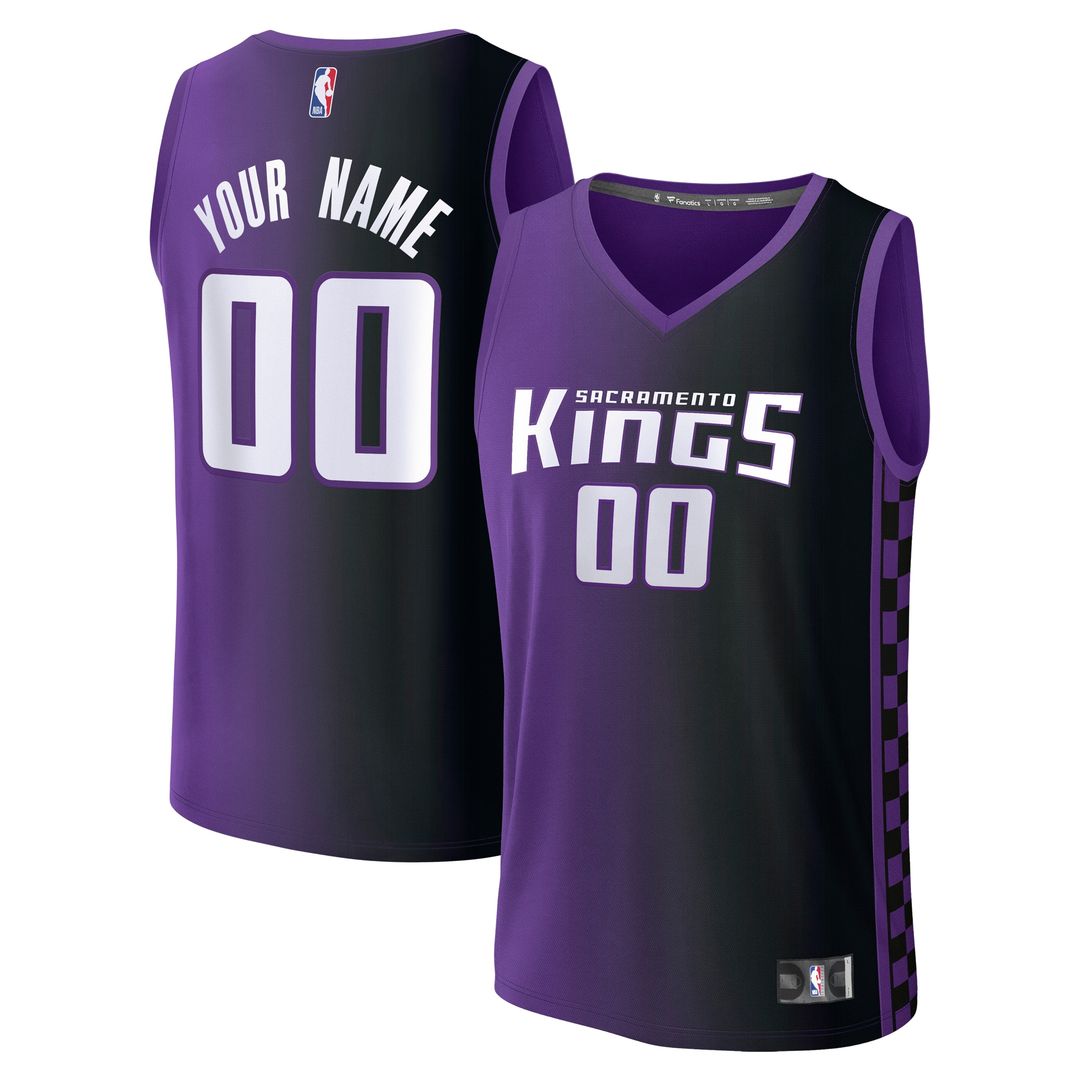 Sacramento Kings Fanatics Fast Break Custom Jersey - Icon Edition - Black Team Jersey Sports Fan Apparel