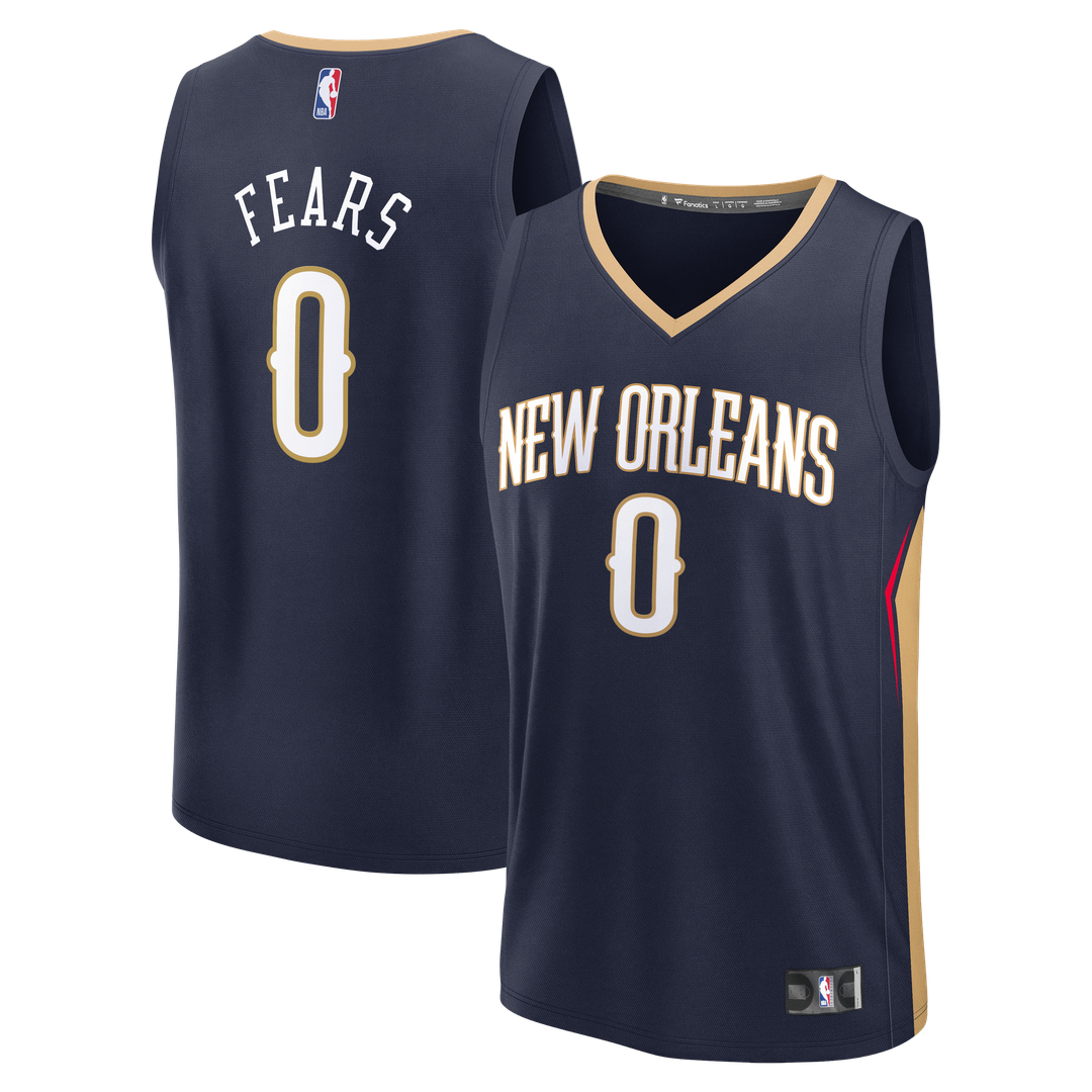 New Orleans Pelicans Jeremiah Fears Fanatics Fast Break Replica Jersey - Navy - Icon Edition Team Jersey Sports Fan Apparel