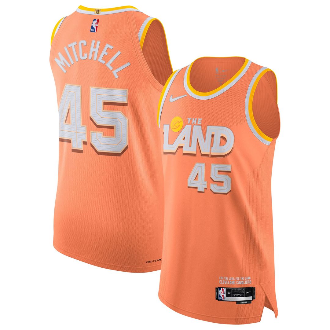 Cleveland Cavaliers Donovan Mitchell Nike Unisex 2025/26 Authentic Jersey - City Edition - Orange Team Jersey Sports Fan Apparel