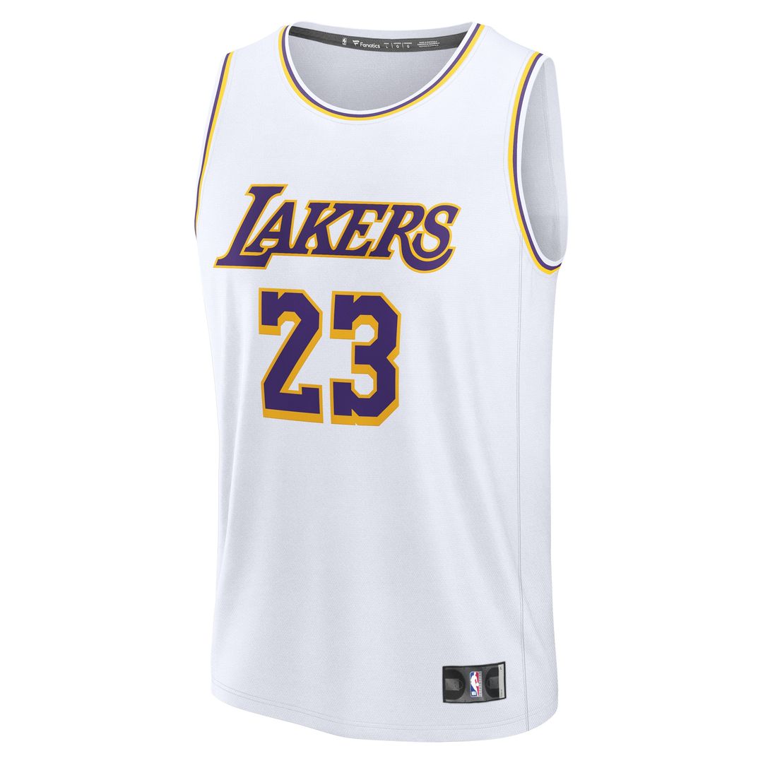 Los Angeles Lakers LeBron James Fanatics Fast Break Replica Player Jersey - Association Edition - White Team Jersey Sports Fan Apparel