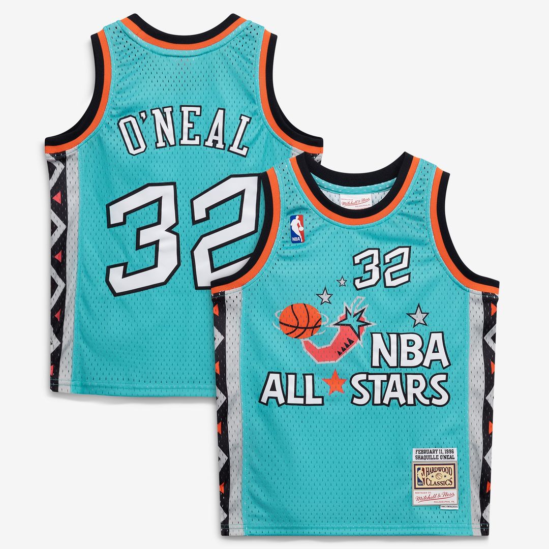 Shaquille O'Neal 1996 NBA All - Star Game Mitchell & Ness Youth Hardwood Classics Swingman Jersey - Teal Team Jersey Sports Fan Apparel